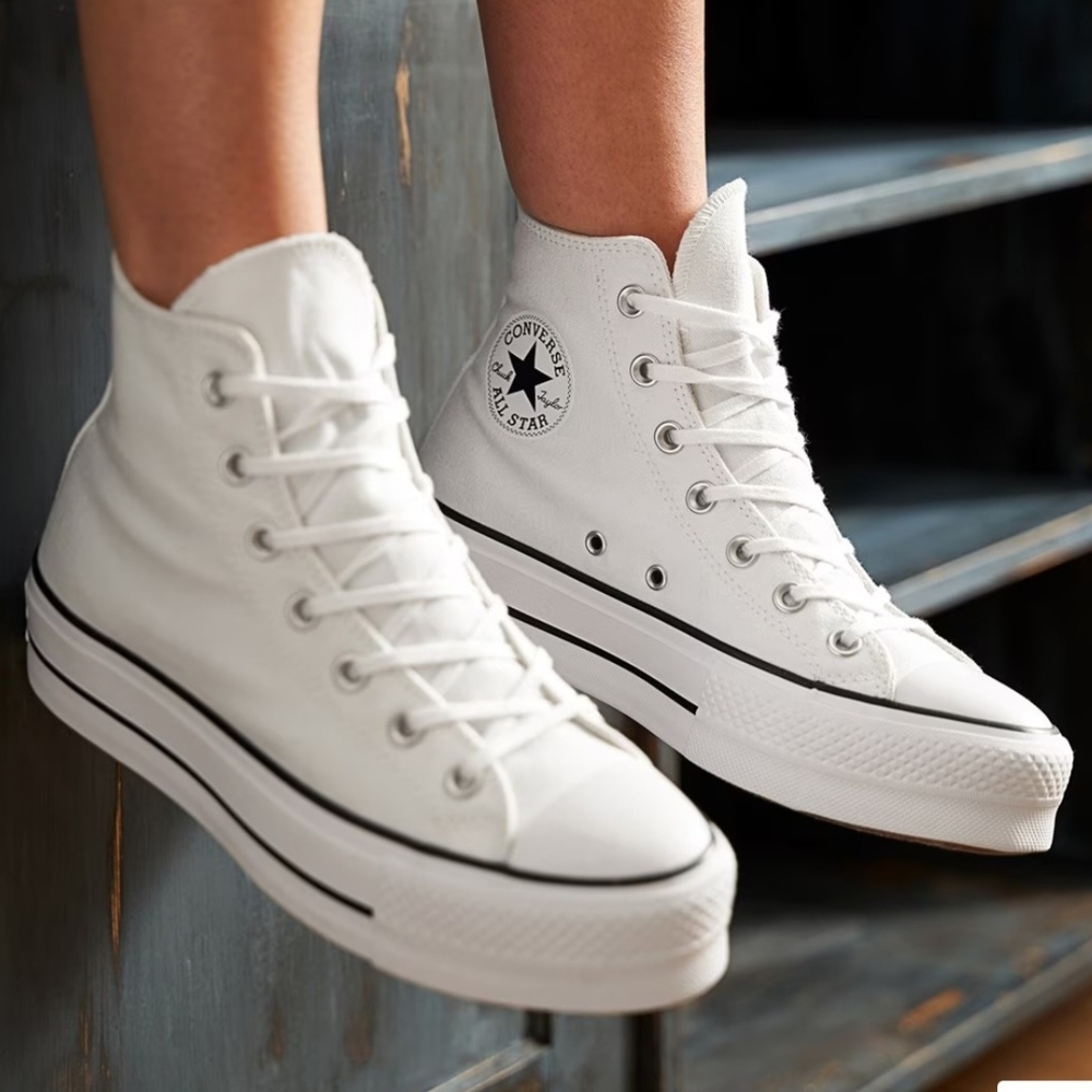 NEW CONVERSE CANVAS PLATFORM CHUCK TAYLOR ALL STAR WOMEN SNEAKERS WHITE